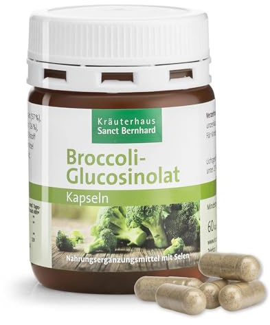 Sanct Bernhard Broccoli-Glucosinolat-Kapseln 100 mg | Meerrettich-Extrakt & Selen | 60 Kapseln