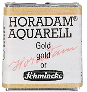 Schmincke – HORADAM® AQUARELL - feinste Künstler-Aquarellfarben, 893 Gold, 14 893 044, 1/2 Näpfchen