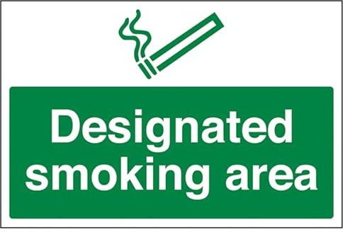 vsafety 57041ba-r designato cartello divieto Zona Fumatori, Plastica rigida, paesaggio, 300 mm x 200 mm, colore: verde