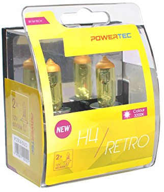 M-Tech ptzrt4 Powertec Retro H4 12 V Duo, Gelb