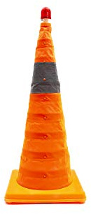 Normaluz Cono Plegable - Conos de Señalización 70 cm con Luz y Cinta Reflectante PVC - Conos Fútbol y Señales de Tráfico - Alta Visibilidad y Seguridad