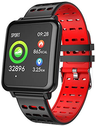 HYLR Fitness Armband mit Pulsmesser,Wasserdicht IP68 Fitness Tracker Farbbildschirm Aktivitätstracker Pulsuhren Schrittzähler Uhr Smartwatch Vibrationsalarm Anruf SMS Beachten für iOS Android Handy