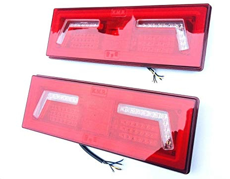 Matel Service 2x LED Rückleuchte 5 Funktionen mit Neon Effekt 12V 24V für Traktor Bagger Kipper LKW