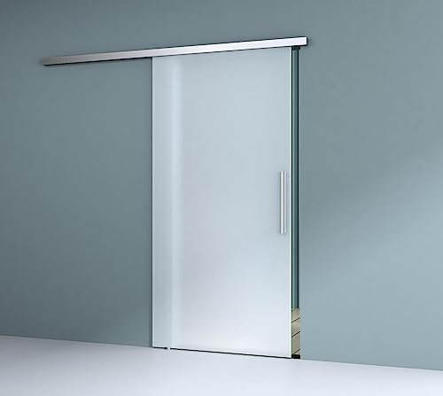 Durovin 775 × 2050mm Internal Sliding Glass Door – 8mm Fully Frosted Tempered Glass, Soft Close System, Premium Hardware, Bar Handle, Heavy-Duty 5ft Track for Bathroom, Kitchen, Living Room & Bedroom