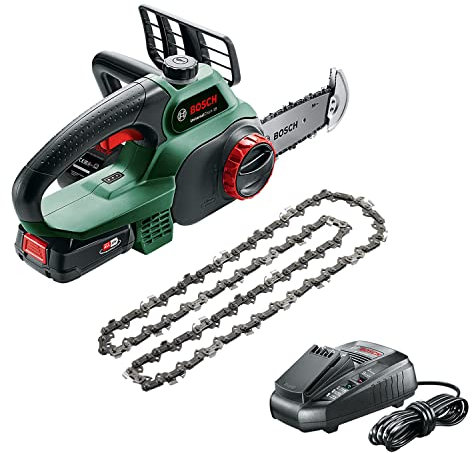 Bosch Tronçonneuse sans Fil - Universal Chain 18 (Livrée avec 1 Batterie 18v - 2,5ah, Huile 80 Ml, Système 18v, Longueur de Guide: 20cm) Vert & Bosch Home and Garden F016800489 Chaîne