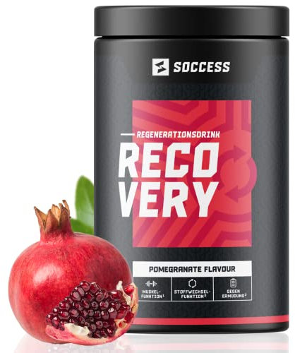 RECOVERY Regenerationsgetränk | Post Workout Drink Optimal für Sportler und Fitness | Sport Drink mit BCAA + Glutamin + Aminosäuren + Elektrolyten + Mineralien | 20 Portionen | Granatapfel