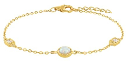 Amor Armband 925 Sterling Silber Damen Armschmuck, mit Zirkonia synth, 17+2 cm, Gold, Kommt in Schmuck Geschenk Box, 2036026