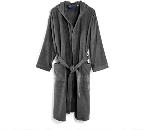Caleffi – Peignoir Bain Homme et Femme en 100% coton, doux, absorbant et respirant, avec capuche, ceinture et poches – Parfait pour la salle de bain, le spa ou le sauna - Robe Chambre Femme