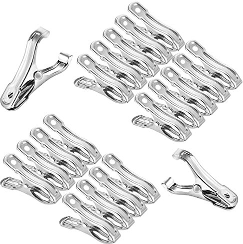 Samhopo 20 Pcs 2inches Gardening Clips for Netting, Greenhouse Clamps Made of Stainless Steel, Have a Strong Grip of Metal Clips, For 3/8'', 1/2'', 3/4'' Garden Hoops or Greenhouse Frame