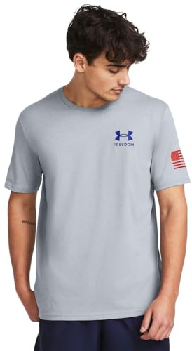 Under Armour Herren New Freedom Flag T-Shirt, (038) Steel Medium Heather/Red/Royal, Klein