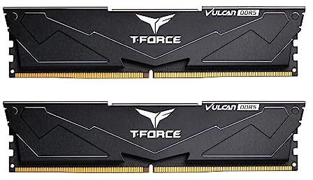 TEAMGROUP T-Force Vulcan FLBD532G6400HC32ADC01 Module de mémoire RAM DDR5 32 Go (2 x 16 Go) 6400 MHz (PC5-51200) CL32 pour chipset série 600 700 XMP 3.0 Noir