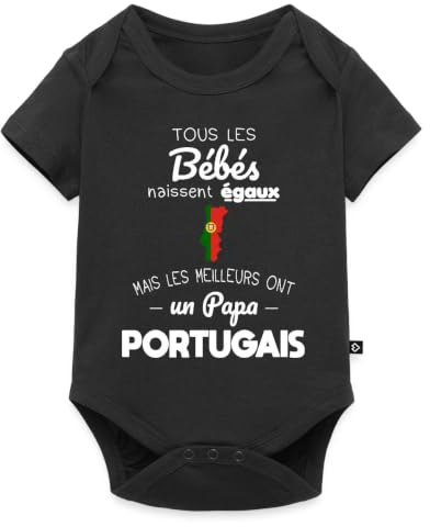 Spreadshirt Papa Portugais Bébé Cadeau Drôle Naissance Fête Des Pères Body Manches Courtes Bébé Bio