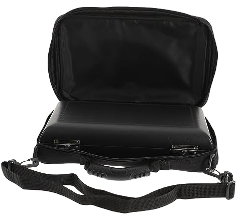 ABOOFAN Tragbarer Oboenkoffer aus Schwarzem Pu Leder mit Innenfach und Canvas Tasche für Oboe Transport und Aufbewahrung im Design