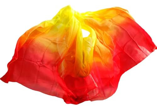 GSJNHY Tanzschleier Seide Seidenschleier Maßgeschneiderte handgefertigte gefärbte Schal Schal Seidenschleier Tanz Bühnen Requisiten Seidenschleier Bauchtanz (Color : Color 9, Size : XXL- 400X114cm)