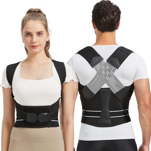 BraceTop Rücken Geradehalter Haltungskorrektur Rücken Damen und Herren, Leicht Atmungsaktiv Bandage Rückenstütze Schultergurt, Rückengurt Rückenstützgürtel für Schmerzen Liendern (XL)