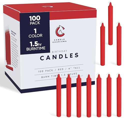 Candle Charisma 100 candele arancioni – Candele profumate alla paraffina da 10,2 cm, senza fumo e antigoccia, candele colorate, 1,5 ore di combustione, 1 cm di spessore, candele coniche per rituali,