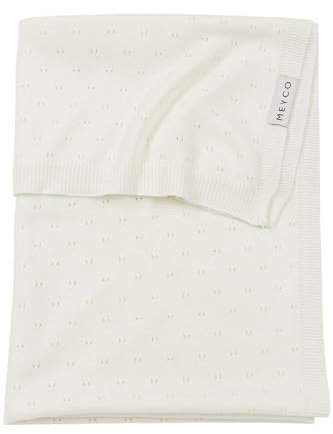 Meyco Baby Decke Bambus - Größe 75x100cm - TOG 0.3 - Kuscheldecke - 100% weiche Baumwolle - vielseitig einsetzbar - kuschelig & atmungsaktiv - Ajour Offwhite
