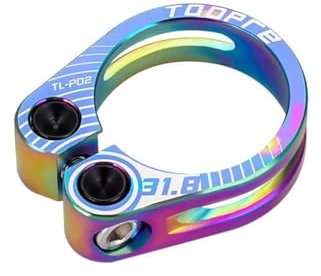 CaFfen Sattelklemme 31,8/34,9mm Aluminium Legierung Fahrrad Sattelklemme Hohl Locking Mountain MTB BMX Rennrad Fahrrad Sattelstütze Klemme Sattelkloben(Color:31.8mm-Colorful)