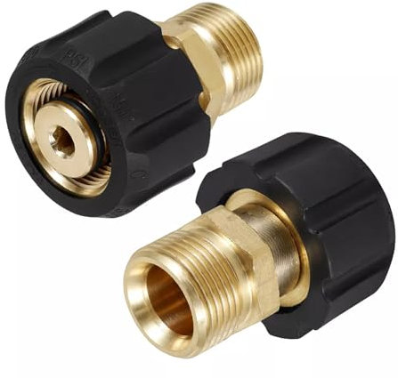 vreplrse 2 teiliges Konvertieren von M22 Innengewinde mit Hochdruckreiniger Schlauchadapter, Metall Hochdruckreiniger Adapterpistole