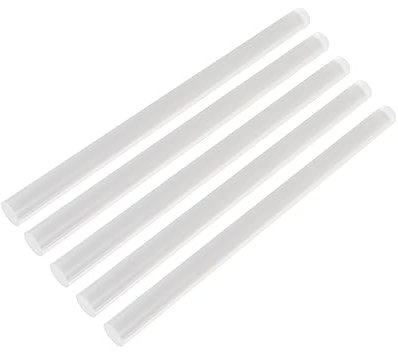Acrylplattenstangen, 200 mm Länge, klar, rund, Massive Stange, Modell, runder Stab für Modellbau, 5 Stück, Durchmesser 7 mm