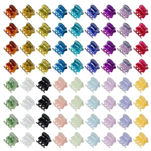 70 PCS Mini Hair Claw Clips， Bangs Strong Grip Multifunction Clamp Clips. (Multi-colored)