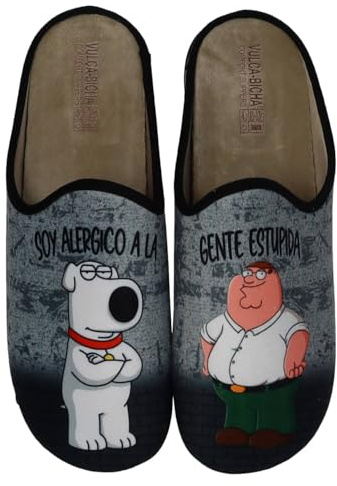 VULCA-BICHA 2837 Zapatillas de casa para Hombre - Vulca Bicha, Hechas en España, Plantilla extraíble, diseño Divertido Hombre Zapatillas CASA