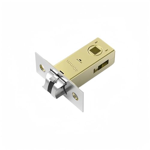 TOP-VIGOR 1 loquet à mortaise tubulaire de 40 mm, serrure à languette fourchée avec butée de porte, loquet de porte silencieux à ressort pour portes intérieures, poignées de porte à levier