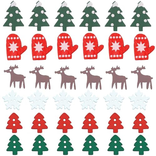 100 Stück Bunt Streudeko Weihnachten, Holz Konfetti Weihnachten Deko Streudeko Weihnachten, Tischdeko Weihnachten, Weihnachten Tischdeko Rentier Schneeflocken Deko Confetti, Weihnachts Tischdeko