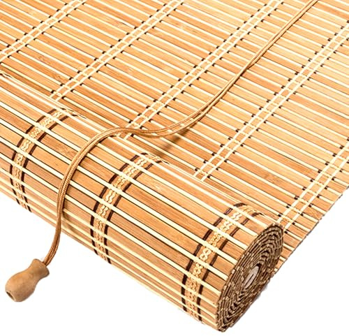 Retro-Rollo aus Bambus, Rollo aus natürlichem Bambus, Verdunkelungsrollo, Rollo aus Naturholz, Rollo verstellbar für Gewächshaus Pavillon