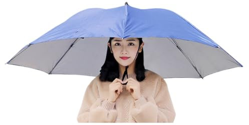 Vllentin Chapeau Parapluie,Chapeau de Parapluie de Pêche,Mains Libres Tête Parapluie,Jardinage Parapluies Chapeau,Chapeau De Parasols Pliable,Protection UV,pour Pêche Jardinage Randonnée Camping