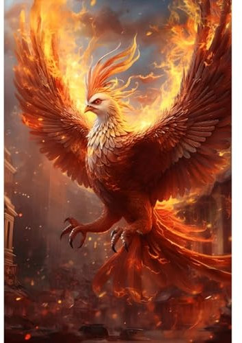 AYAOYANGGO 11CT Kreuzstich Set Stickset Mit Flammenlandschaft，Anime-Tiere，Kreuzstich-Set Für Erwachsene Mit Nadeln，Schereneinfädler，Vordruck Für Die Wanddekoration Zu Hause 40x50cm