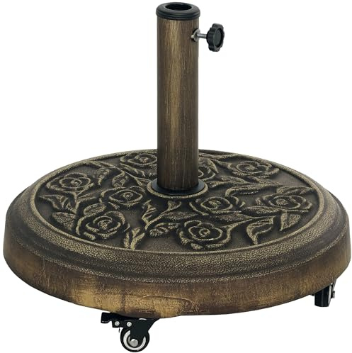 Outsunny Base para Sombrilla Redonda con Ruedas 21 kg para Terraza Bronce