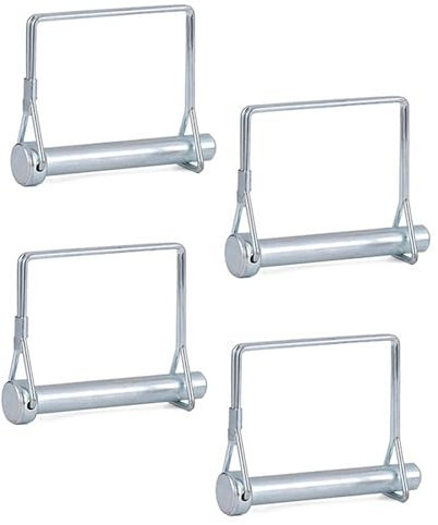 LONGHAO 4 x Rectangle Cotter Pins M10 10 x 80 mm Shaft Square Locking Pin Clutch Pin Carbon Steel Folding Cotter Pin in D-Shape Shaft Locking Pin for Gardening, Lawn, Garden, Truck, Farm (#1)