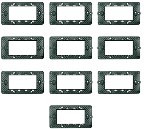 10 supporti a 4 moduli/posti per placche, scatola 504, Compatibile Con Vimar Plana, alta qualità e lunga durata, per placche in plastica, alluminio e vetro, originali e compatibili