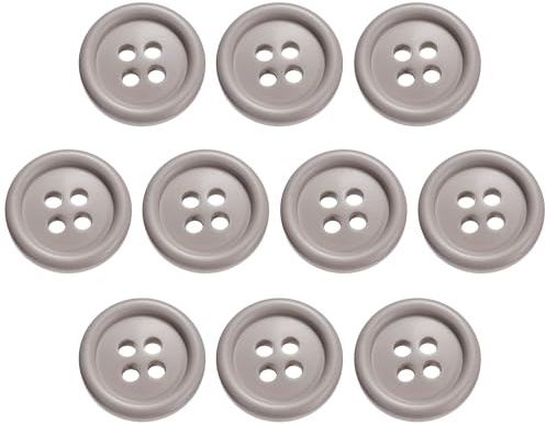 QUARKZMAN 10 Stück Bunte Knöpfe, 15mm 4 Löcher Harzknöpfe zum Annähen, Bastelknöpfe Runde Ersatzknöpfe Buttons für Nähen Mantel Hemden Kleidung DIY Handwerk Dekoration, Schmutziges Pink