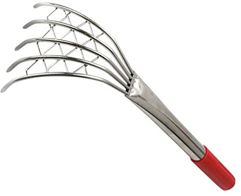 Toddmomy Rastrello in Acciaio Resistente Per Scavare Molluschi Da Spiaggia Utensile Manuale Per Raccogliere Vongole e Frutti Di Mare