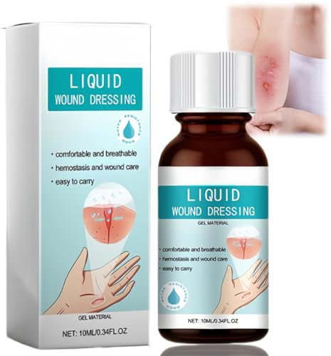 Skin Liquid Waterproof Plaster,Liquid Skin Glue for Wounds Human,Liquid Wound Dressing,Waterproof Spray Wound Stick Protective,Transparent Skin Glue for Wound,Breathable Skin Glue,Quick Dry Gel Liquid