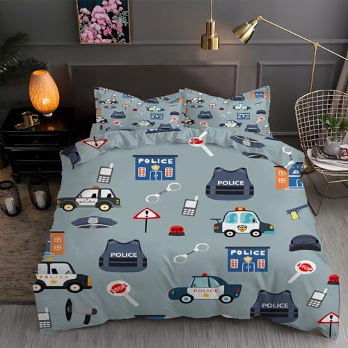YZQGLHP Kinder Bettwäsche Set Cartoon Autos Bettwäsche 135x200 cm Jungen Bettbezug für Mädchen Kids Microfaser Himmlische Qualität Betten Set mit 1 Kissenbezug 80x80cm Einzelbett