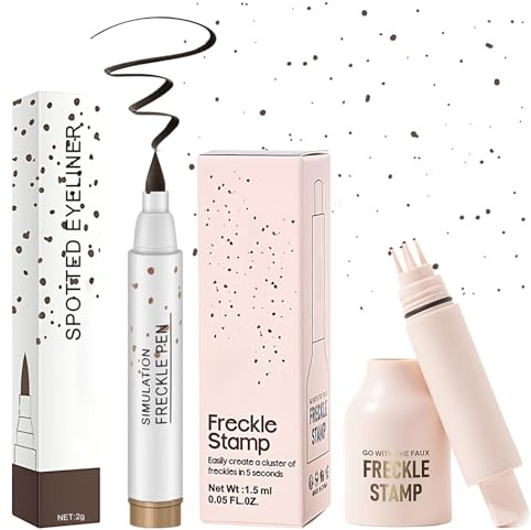 Tache de Rousseur Semi Permanent, Freckles Pen (Brun Clair) | Stylo Tache de Rousseur, Effet Taches de Rousseur Réaliste et Naturel, Résistant à l'eau et Longue Tenue