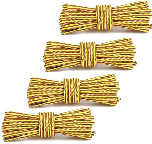 Frank James 4 Pairs 140cm Strong Work Hiking Boot Laces (Yellow/Brown)