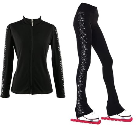 LIUHUO Eiskunstlauf-Trainingshose, Jacken, Mädchen, Damen, Fleece, warm, Trainingsanzug