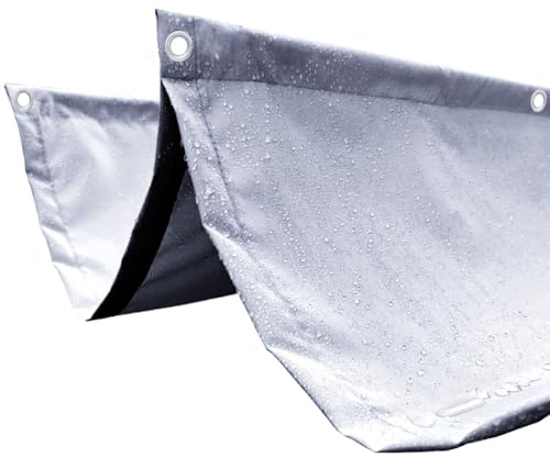 Auvent imperméable et rétractable pour pergola - Kit de voile d'ombrage ondulé pour extérieur, auvent rectangulaire pour terrasse, porche, cour (gris, 1 x 4 m)