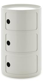 Kartell Componibili Big, Mobile Contenitore 3 Elementi, Diametro 42 cm, Bianco