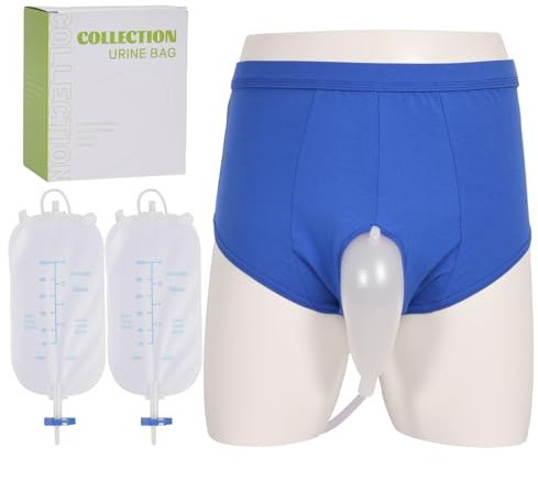 Herren -Inkontinenz -Slips, Urinalsystem für ältere Menschen, Tragbare Urinbeutel – 500 ml*2 tragbarer Herren-Urinbeutel für Männer, auslaufsicher, Harnentwässerung, stabilisierendes Gerät, XL