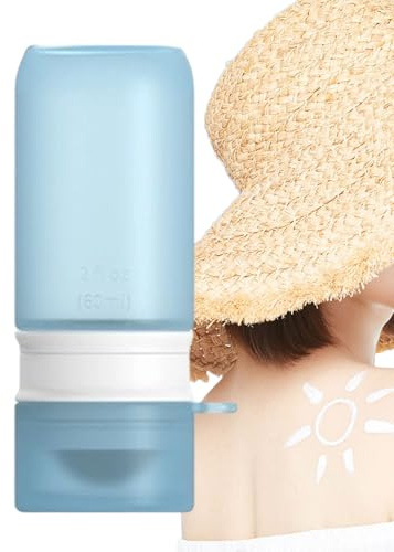 Applicateur de crème solaire pour le visage, distributeur de crème solaire pour le visage, distributeur de 100 ml en silicone, flacon applicateur de crème solaire pour enfants, adultes, famille