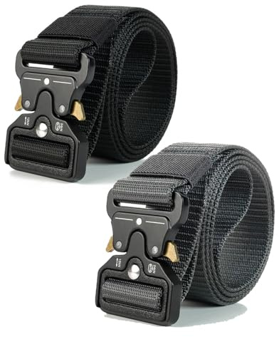 2 PCS Holsta Mens Belt, Holsta Belt, Quick Release Military Style Belts, Adjustable Heavy Duty Nylon Webbing Work Belts