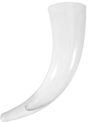 DIYEAH Bicchiere a Forma di Corno Vichingo in Vetro 550 Ml, Boccale Decorativo per Birra e Vino, Tazza da Bere per Feste Medievali e Celebrazioni