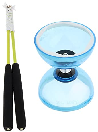 DuskHaven Diabolo Traditionnel à Triple Roulement, Jouet Chinois Classique, Kit D'entraînement en Plastique, Convient Aux Enfants et Aux Adultes, Bleu