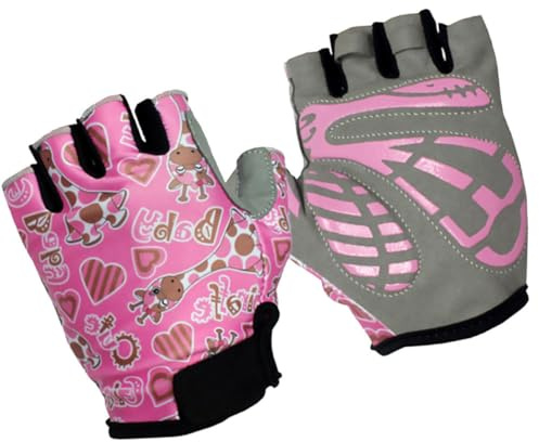 OSOLADY Halbfingerhandschuhe für Fitness und Outdoor Sport aus Nylon mit Rutschfester Funktion in Rosa 1 Paar Schutzhandschuhe für Jungen und Mädchen