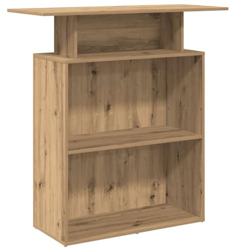 Augerlite Empfangstheke Artisan-Eiche Holzwerkstoff 100x40x104 cm mit integriertem Regal freistehend für Büro und Empfang mit viel Stauraum und diskretem Design